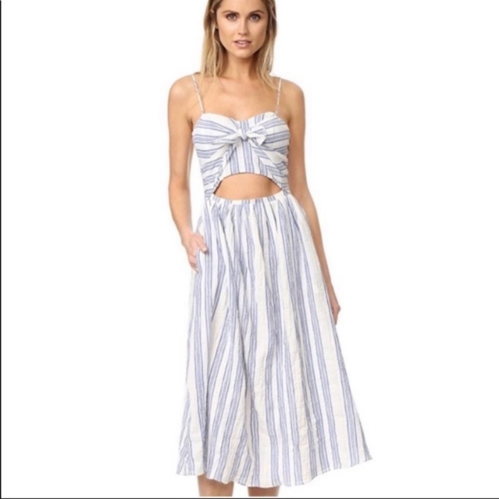 LOVESHACKFANCY Jenna striped midi dress